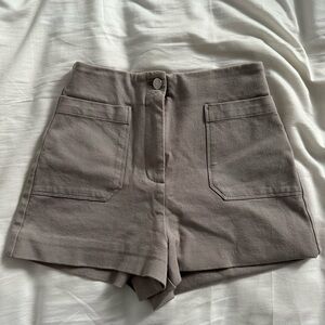 Aritzia Wilfred High Waist Tan Shorts *NEEDS REPAIR*